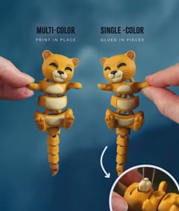 Luisa, the Flexi Lioness - Magnetic Hand-Holding Companion 3d model