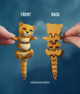 Luisa, the Flexi Lioness - Magnetic Hand-Holding Companion 3d model