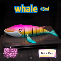 Flexi Whale – Print‑in‑Place Fully Articulated 3D Printable Model 3d model