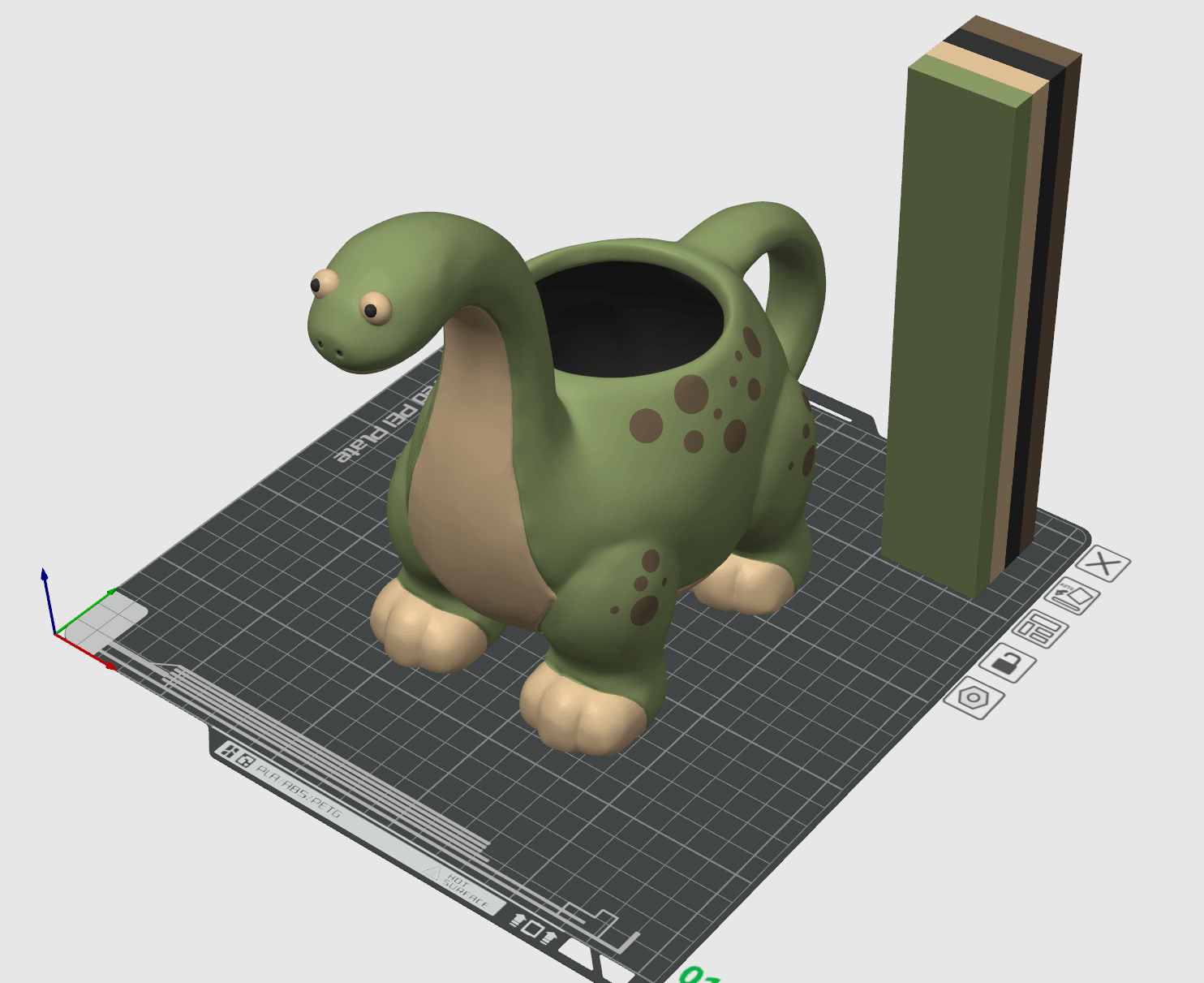Brontosaurus Planter 3MF | Dinosaur Decor Multi-Color | Functional 3d model