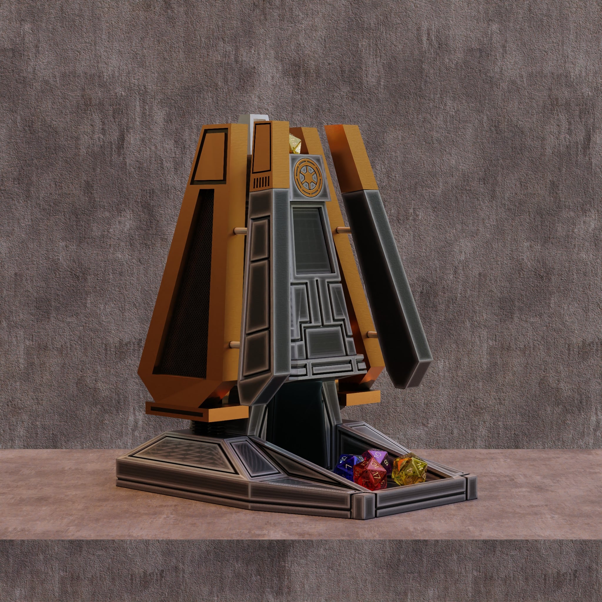 Sci-fi Spaceship Dice Tower 3d model