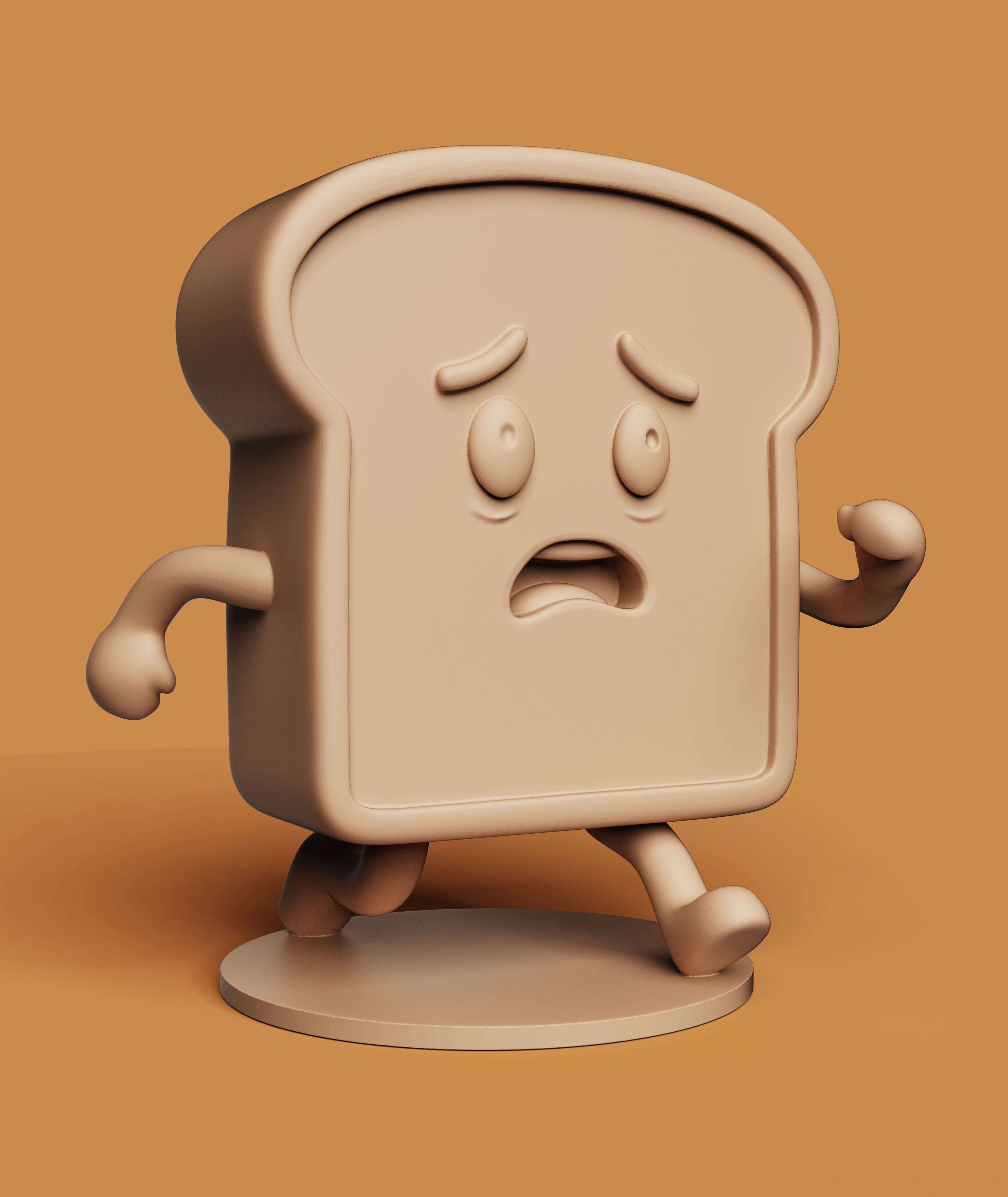 Running Toast Bread | Funny Kitchen Decor 3d model