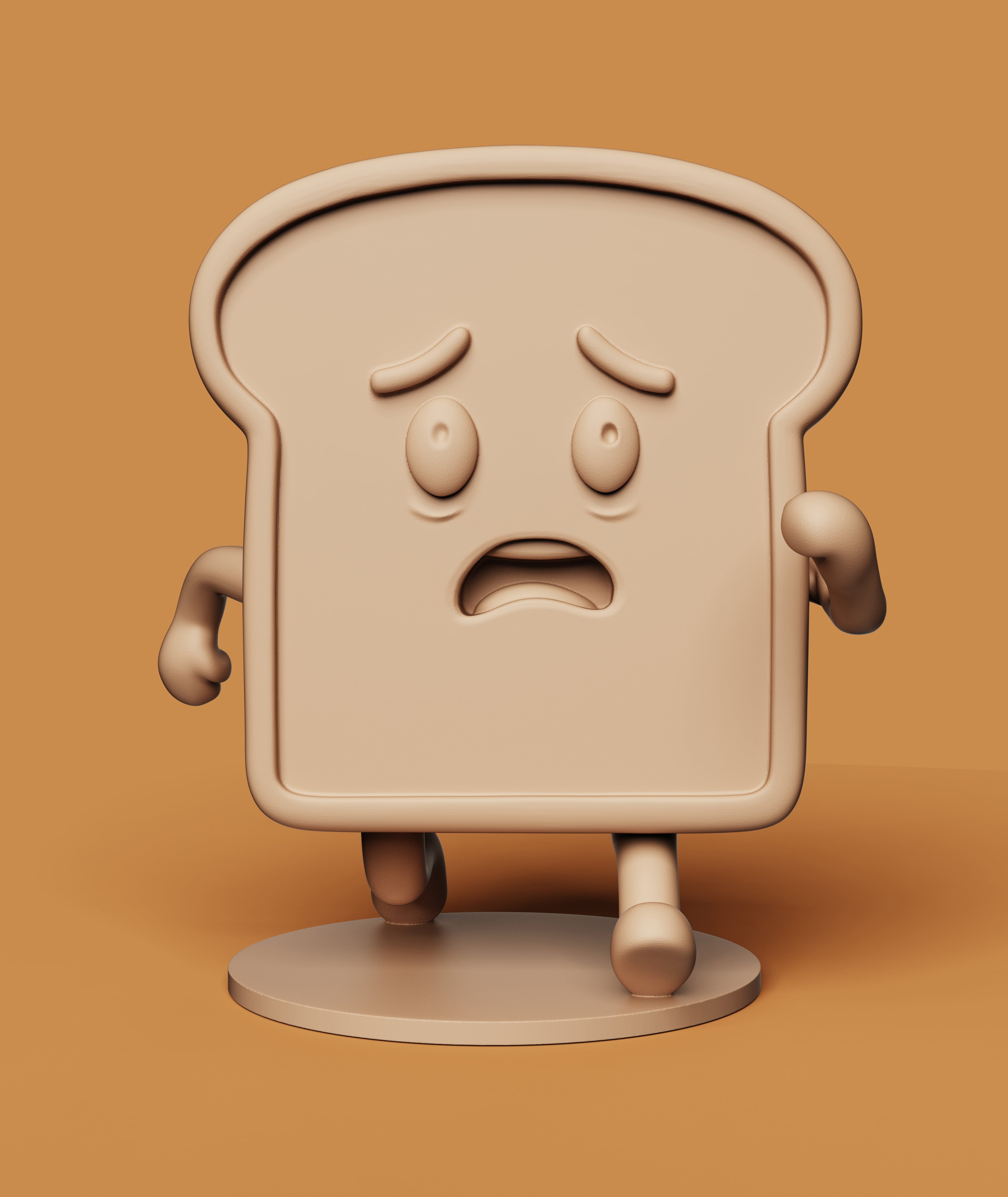 Running Toast Bread | Funny Kitchen Decor 3d model