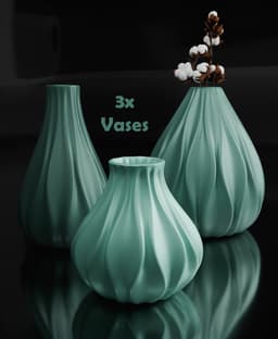 Vase Trio Decor Set 3d model