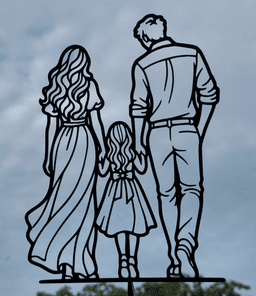 Family Walking Together Wall Art.stl 3d model
