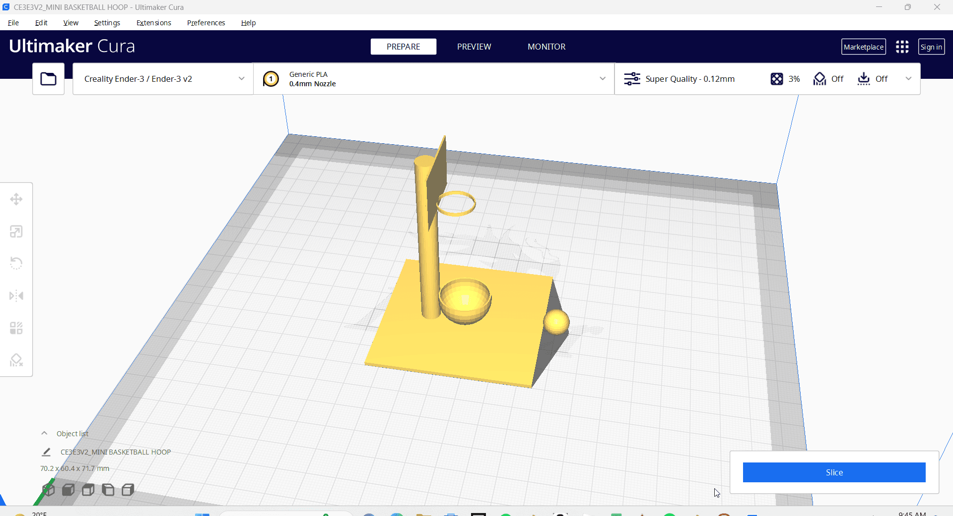 MINI BASKETBALL HOOP.stl 3d model