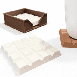 CHOCOLATE COASTER WITH HOLDER / CHOCOLATE LOVER / MODERN HOMEDECOR 3d model