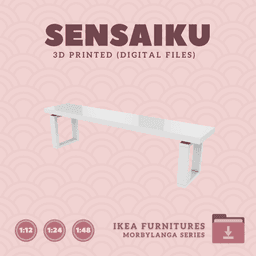 Miniature Replica 02. MORBYLANGA Bench for Miniature Dollhouse - IKEA - 3D Print Instant Download 3d model
