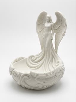 Elegant Guardian Angel Jewelry Dish - Serene Winged Goddess Vanity Tray & Ring Holder 3d model