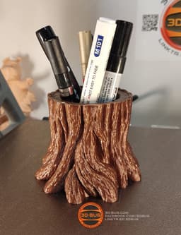 Tree Stump Pen Holder 3d model