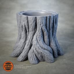 Tree Stump Pen Holder 3d model