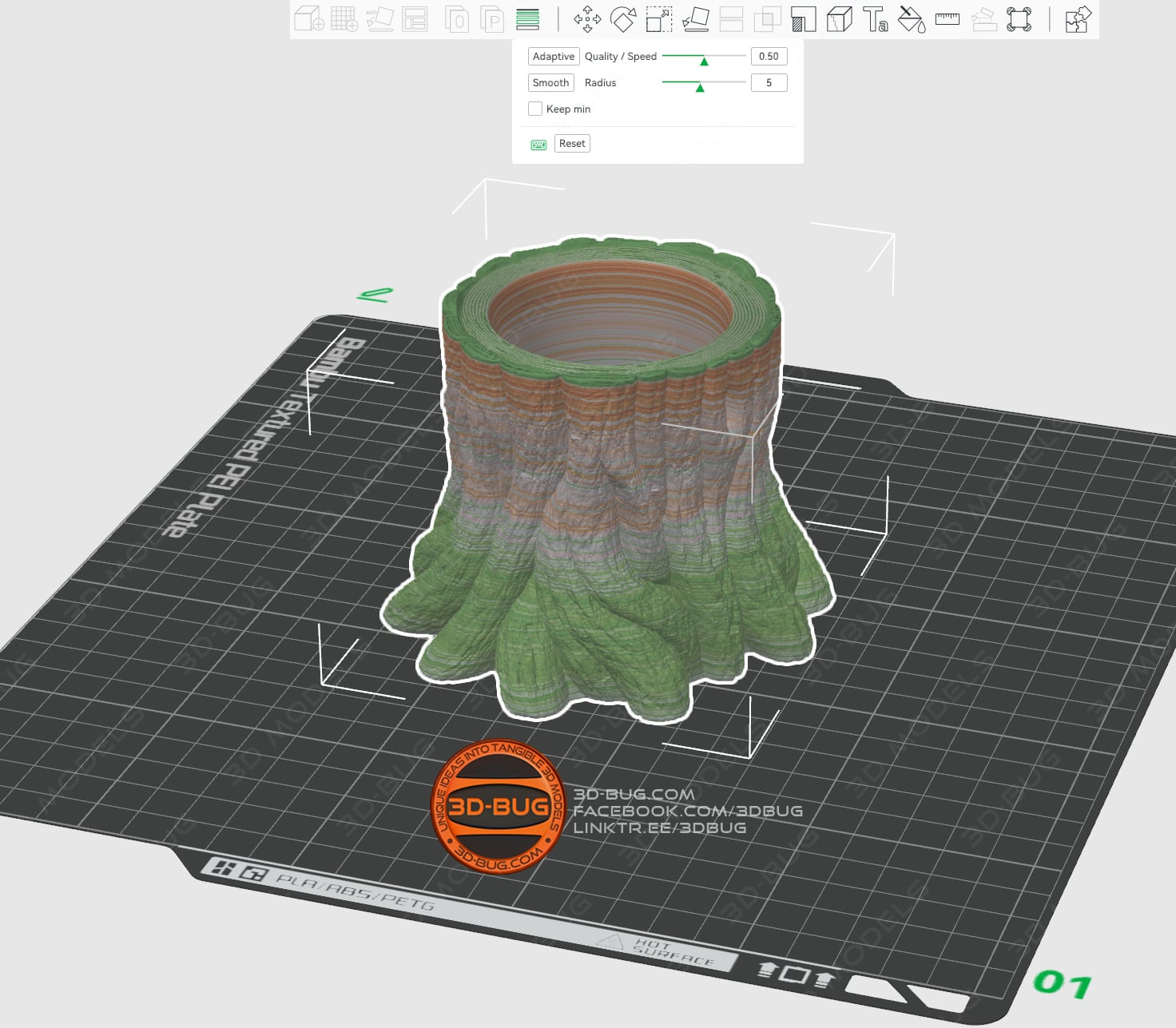 Tree Stump Pen Holder 3d model