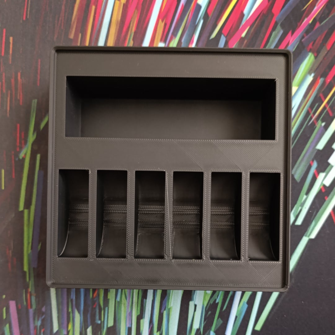 Gridfinity / D110 printer & 6 rolls organizer 3d model