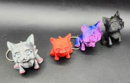 Cute Silk Kitty Keychains 3d model