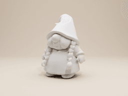 Chubby Elderly Lady Garden Gnome – Whimsical & Minimalist Figurine 3d model