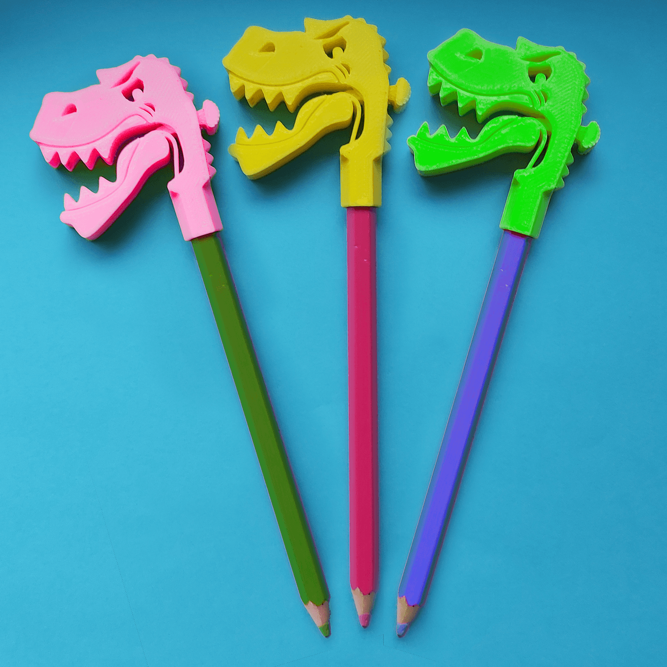 Dino pencil attachment - Color variations - 3d model