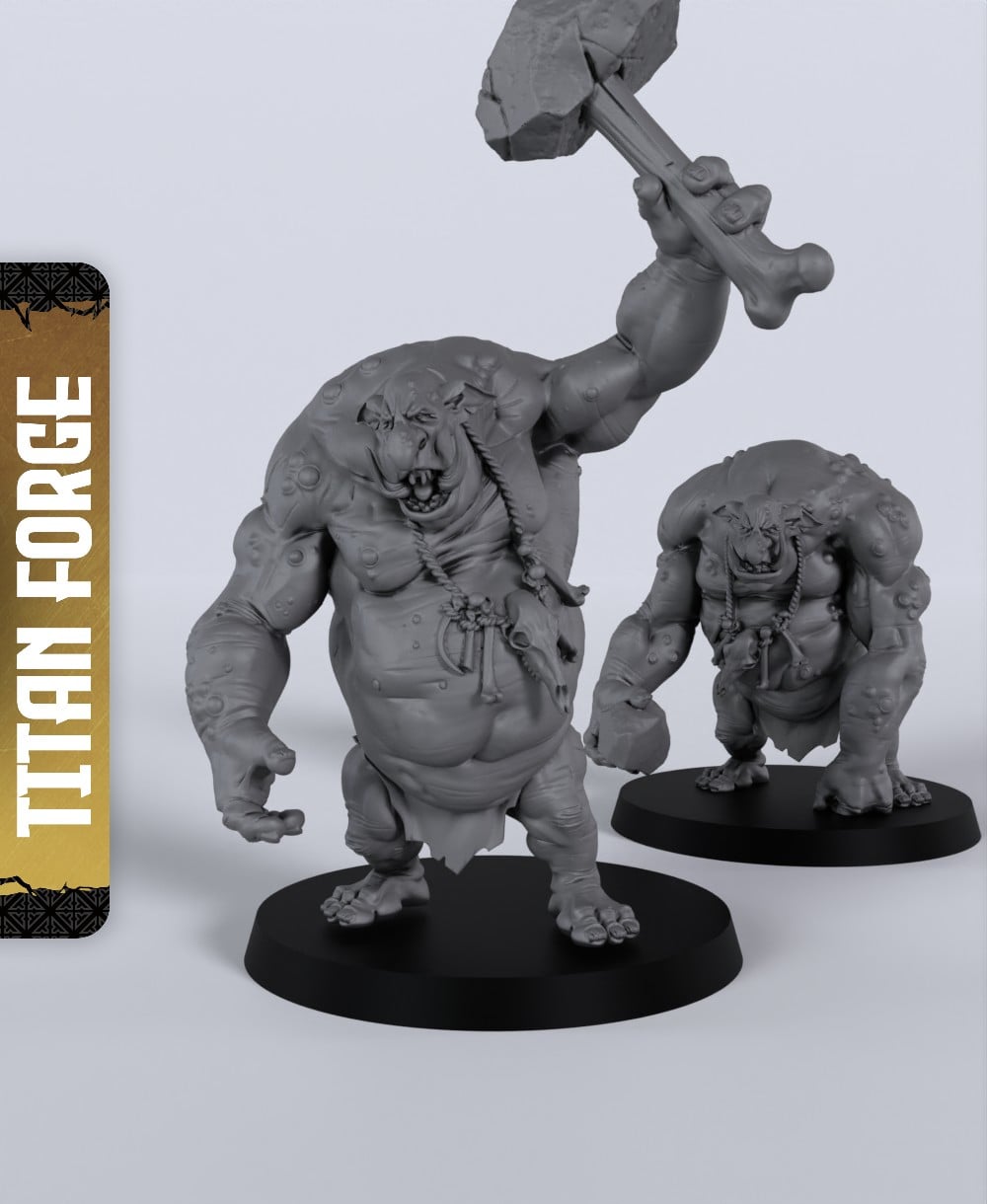 Trolls - With Free Dragon - 5e DnD Inspired for RPG and Wargamers 3d model
