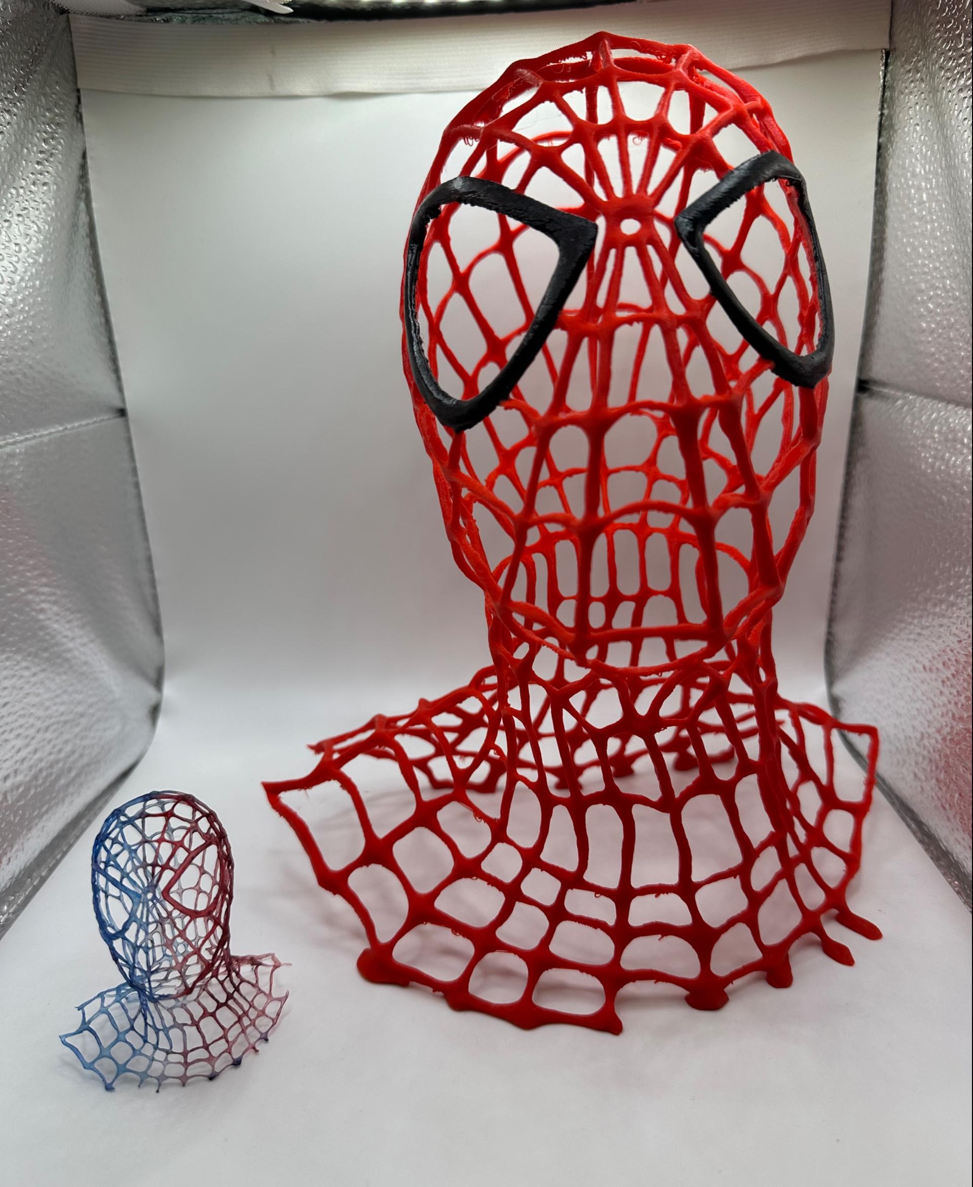 Venom Symbiotic Spider-Man Web Only. Let's Retract! - Printed 2 ways. Resin and filament. Filament scaled up to 350%. Resin I believe I scaled down to 25% and colored with alcohol inks.  - 3d model