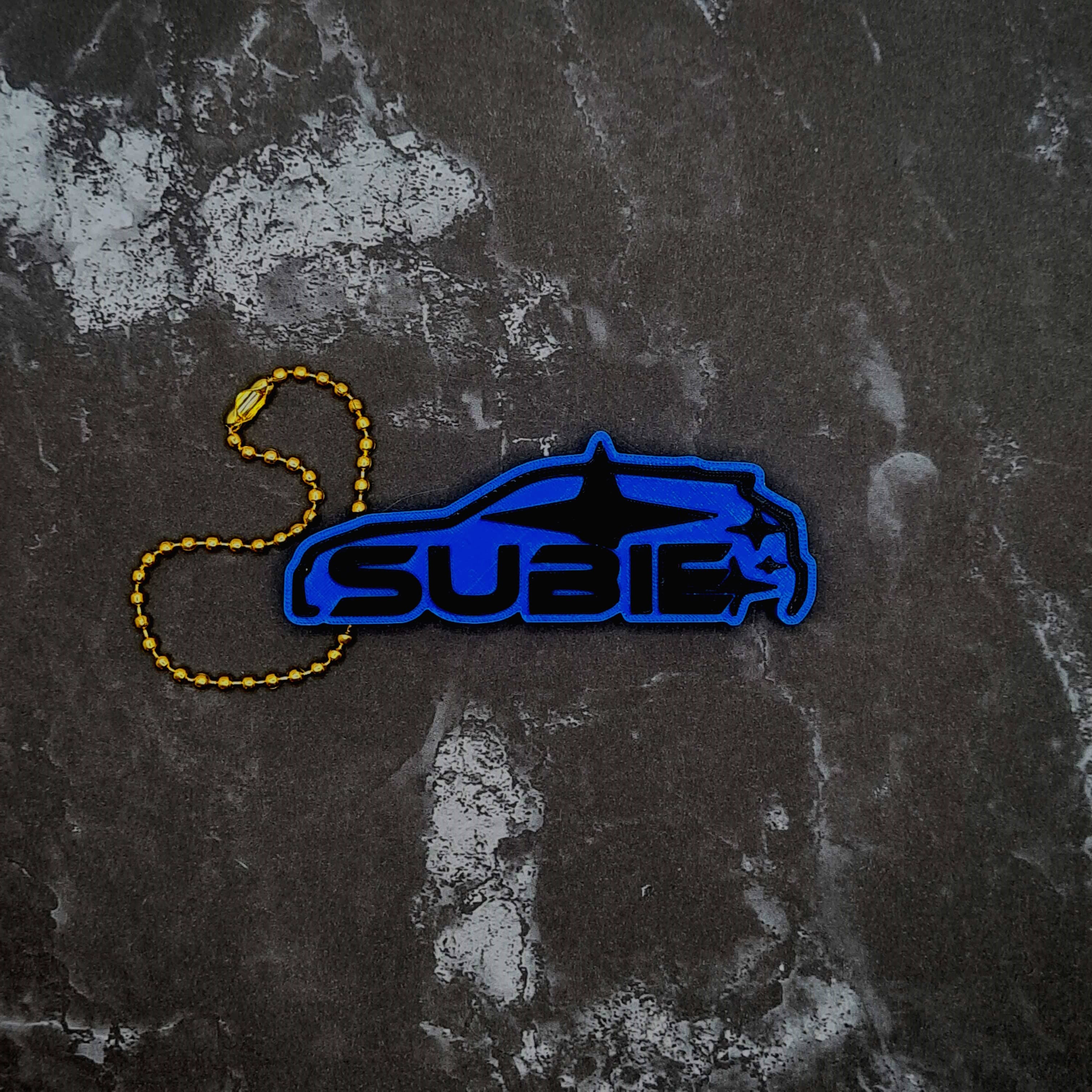 Subie Silhouette Keychain 3d model