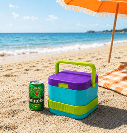 Mini Can Cooler Caddy | Portable Four Can Beverage Holder 3d model