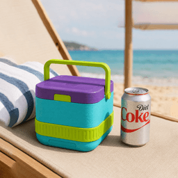 Mini Can Cooler Caddy | Portable Four Can Beverage Holder 3d model