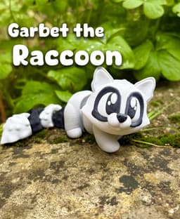 Garbet the Raccoon – Flexi Fidget Raccoon – 3DPAW 3d model