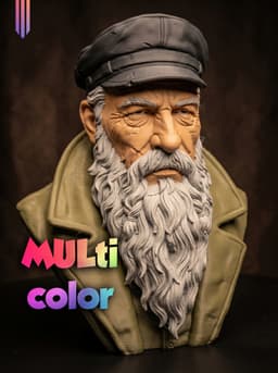 Sea Captain Bust 3MF | Portrait Multi-Color | FDM 3d model