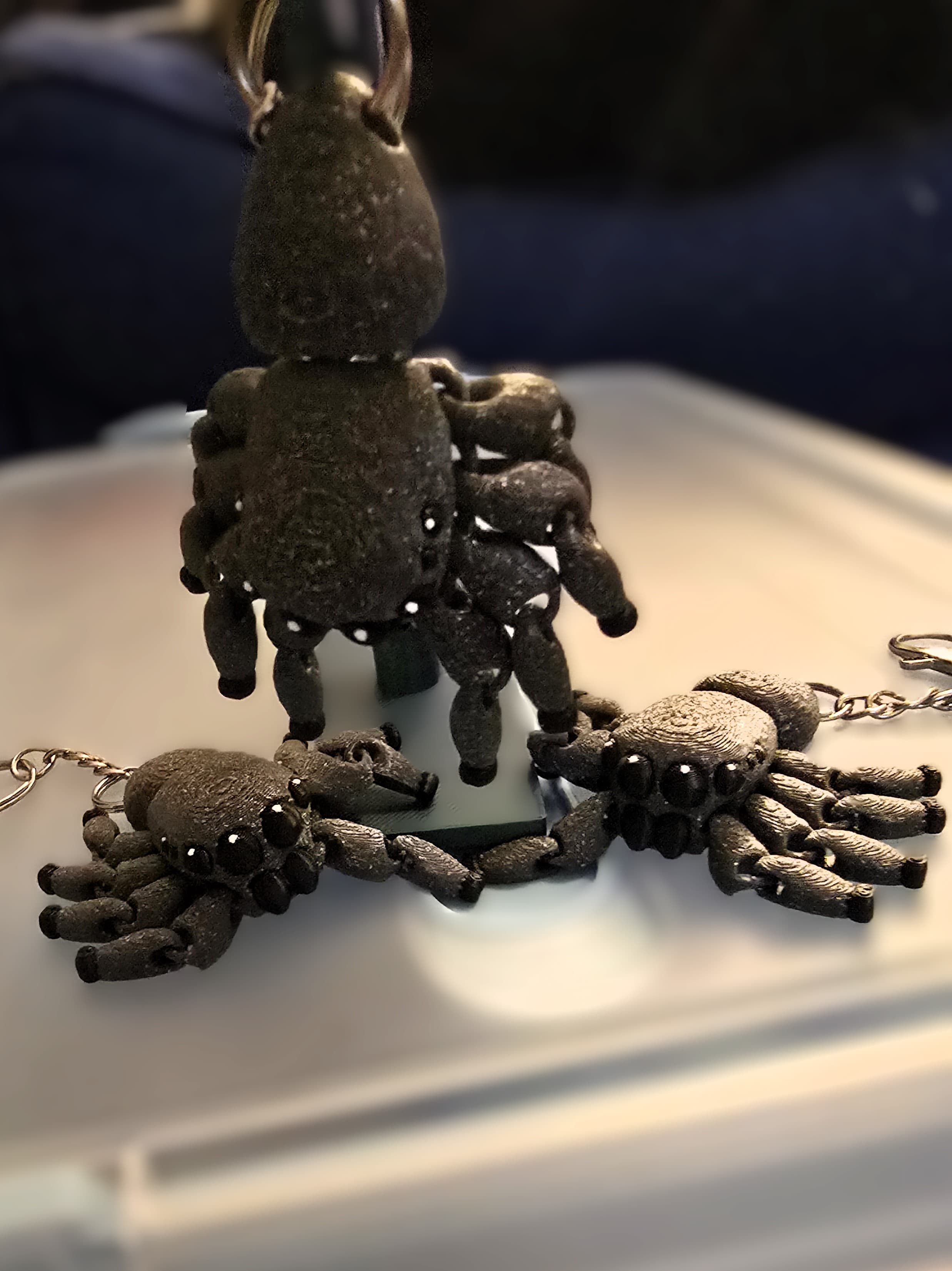 Some spiders just hanging around. Great model.