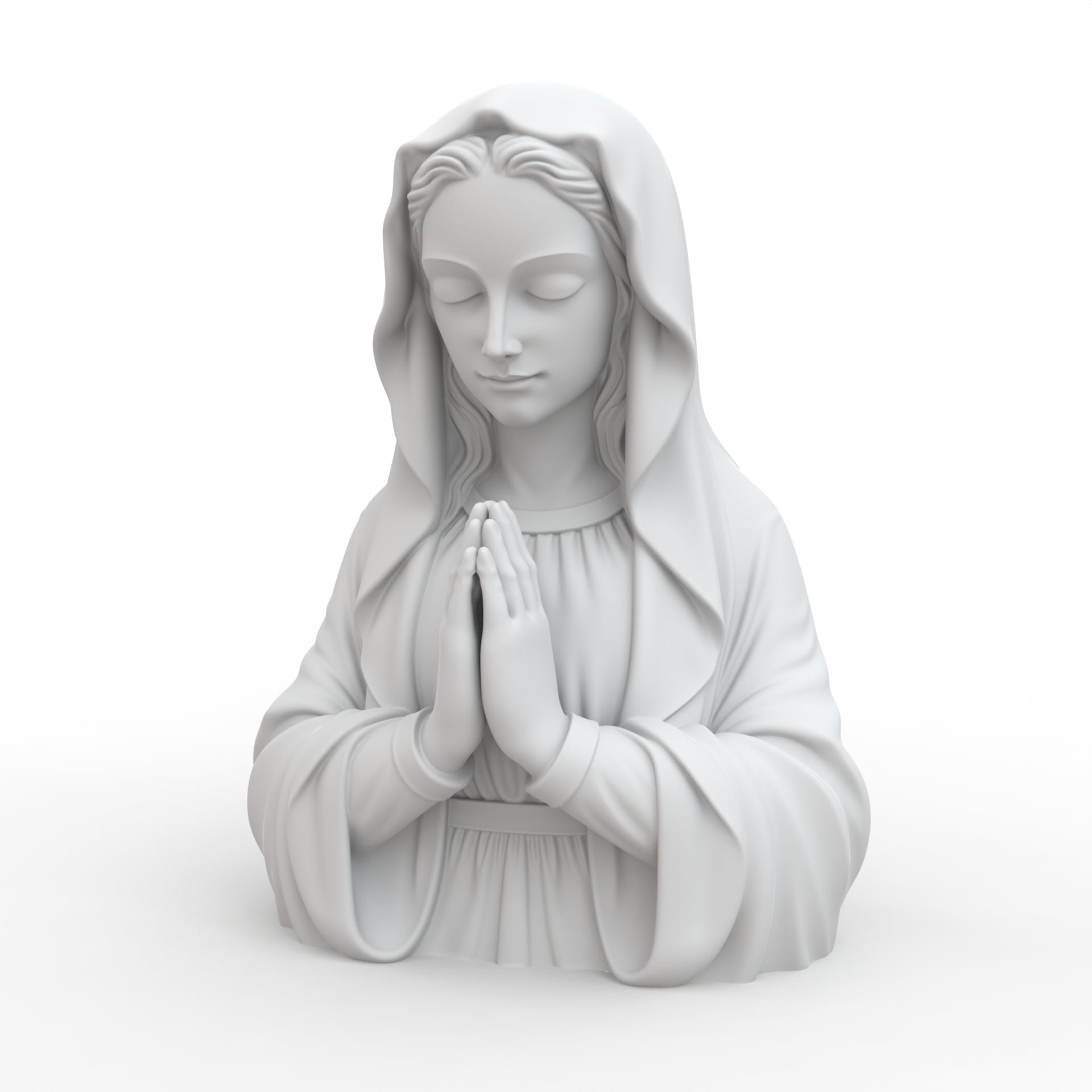 Praying Virgin Mary Statue 3d model