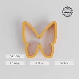 Butterfly & Winged Insect Shape Cutter, 18 Piece Set, 0.75"-5" Sizes, Ideal for Cookie, Fondant, Clay PRODUCT_144 3d model