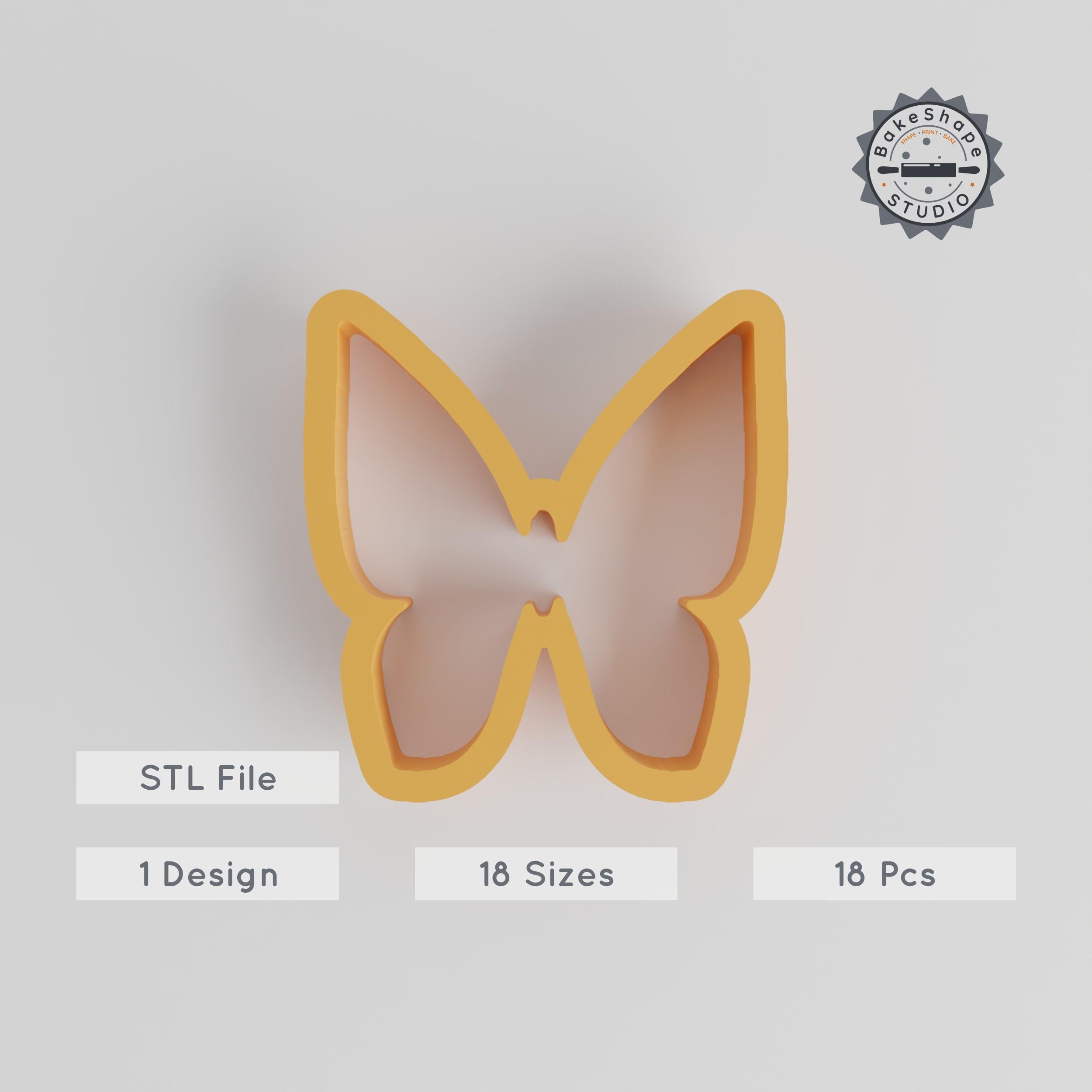 Butterfly & Winged Insect Shape Cutter, 18 Piece Set, 0.75"-5" Sizes, Ideal for Cookie, Fondant, Clay PRODUCT_144 3d model