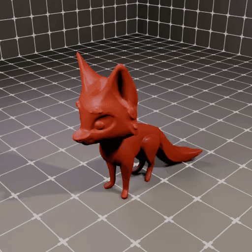 Cute Cartoon fox 3d model