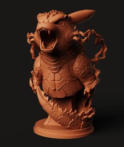 Pikazilla Statue | Pikachu Godzilla Hybrid | Kaiju Pokemon Mashup | 3D Printed Monster Figurine 3d model