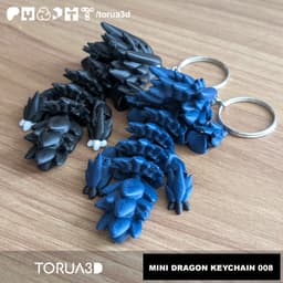 Mini dragon keychain 008 - Print in place - No supports - 3mf - stl 3d model