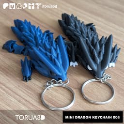Mini dragon keychain 008 - Print in place - No supports - 3mf - stl 3d model