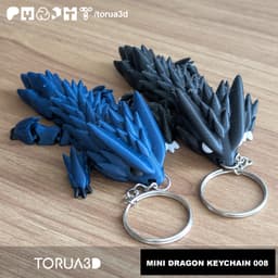 Mini dragon keychain 008 - Print in place - No supports - 3mf - stl 3d model