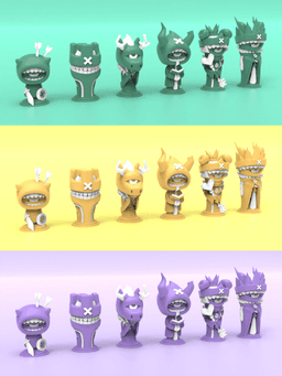 Art Toy Chess Set (No Supports) 3d model