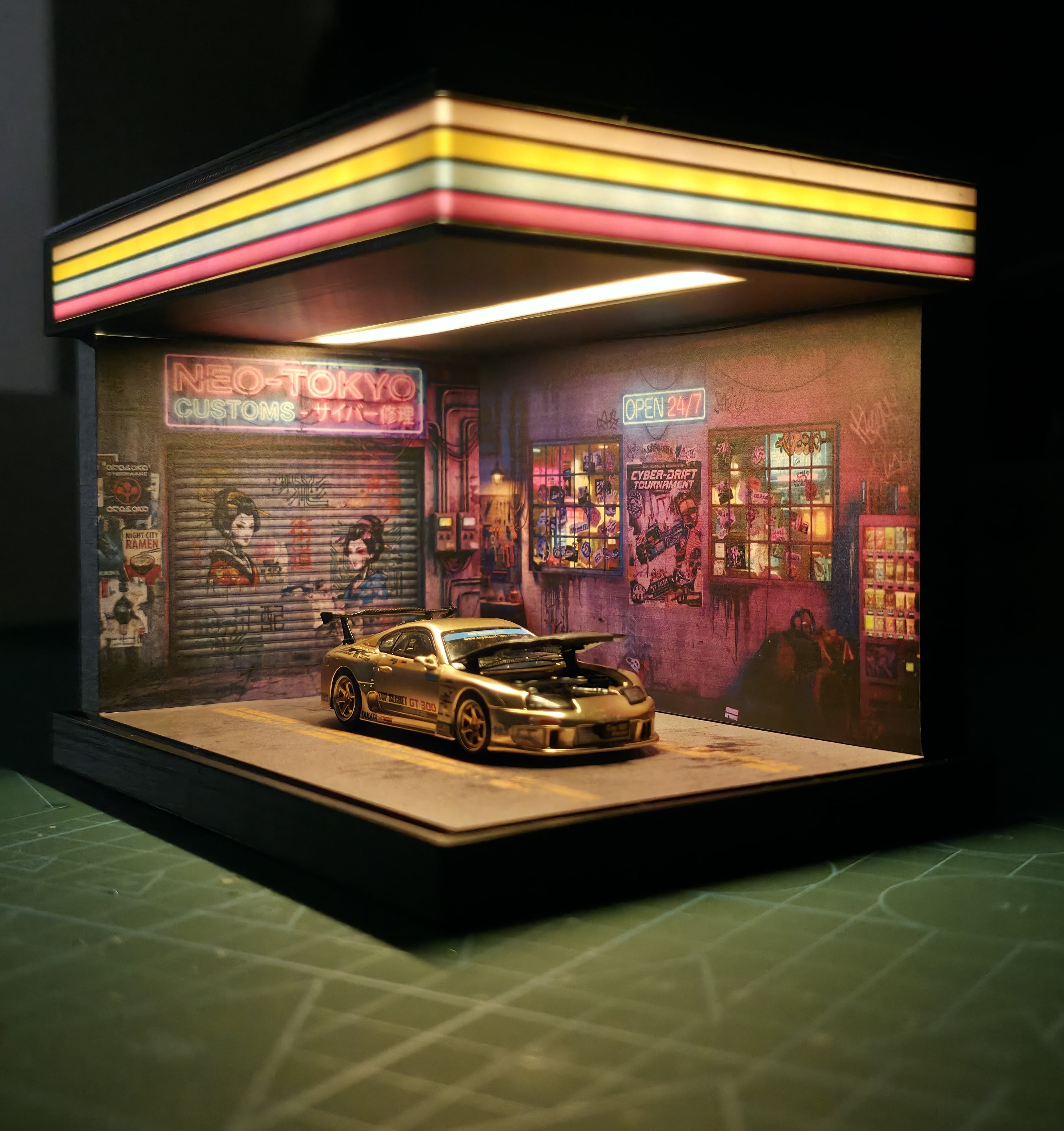 1/64 Scale Modular LED Diorama Mega Bundle STL Files | Hot Wheels Display Garage 3d model