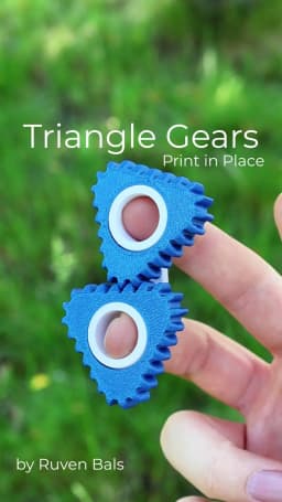 Triangle Gears Print in Place Fidget Toy 3d model