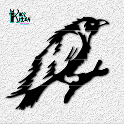 scruffy crow wall art raven decor 3d model