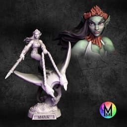 $6.87 Elf Female (Sea Elf) Manta Elven Cavalry - Mara the Elven Manta Rider Fighter (Female Manta El 3d model