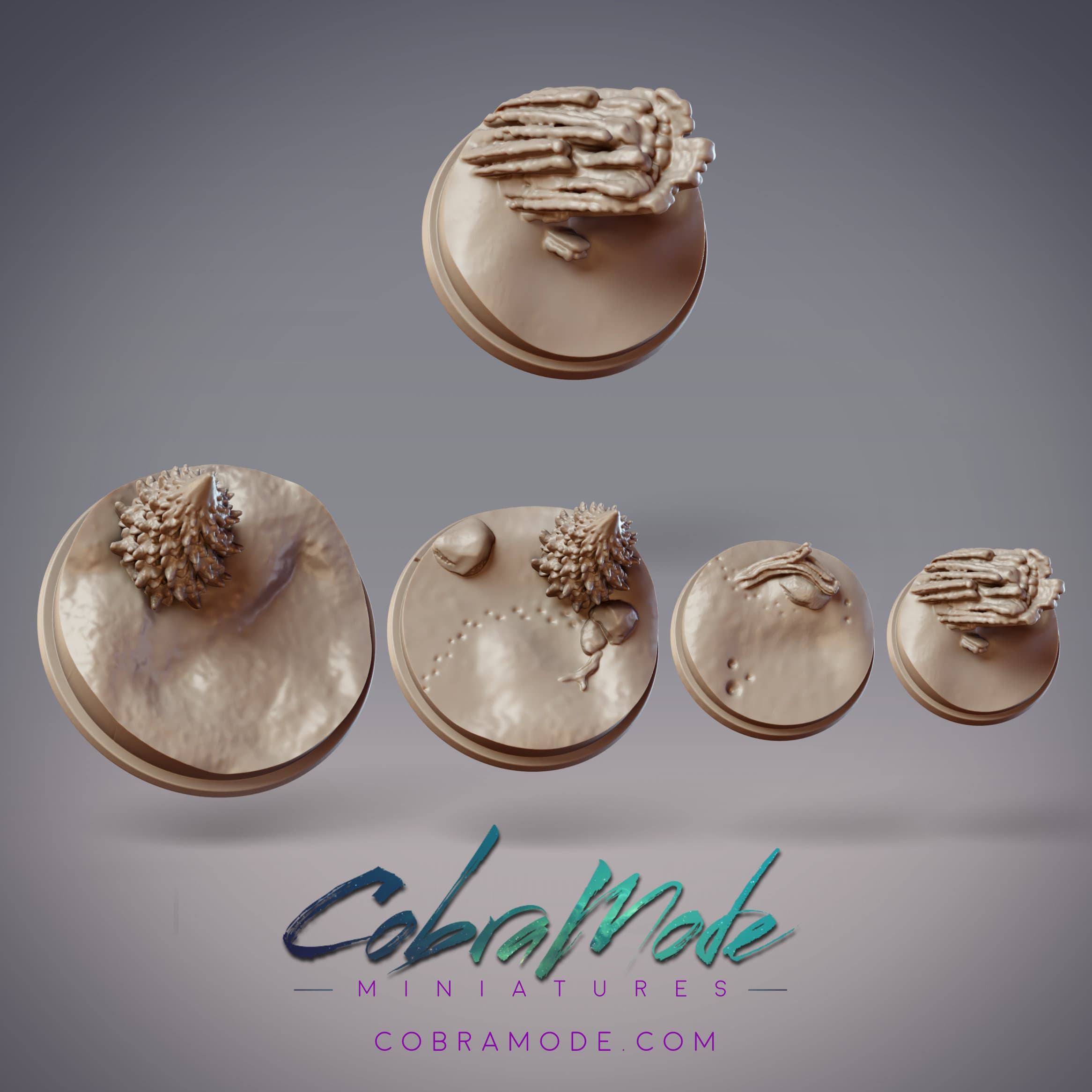 Snowy Wood Base Pack (4pcs) 3d model