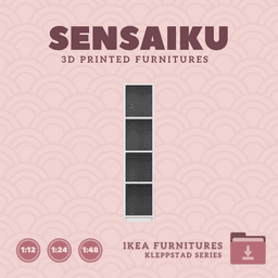 Miniature Replica 01. KLEPPSTAD Open Wardrobe for Miniature Dollhouse - IKEA (1:12,24,48) - 3D Print 3d model