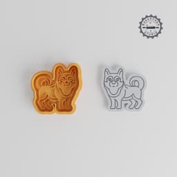 Siberian Husky Shape Cutter & Stamp Set, Cookie/ Fondant Decor, Animal Theme, 3 Sizes, 6 Pieces PRODUCT_5351 3d model