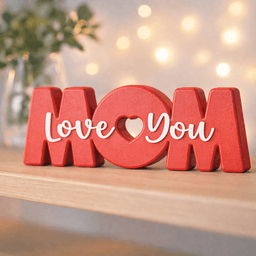 3D Mom Decor | Love You Mom Sign | Mother’s Day Gift 3d model