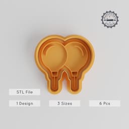 Balloons Shape Cutter & Stamp Set, Perfect for Cookies & Fondant, 6-Piece, S/M/L Sizes, Party & Celebration Decoration Tool PRODUCT_4796 3d model