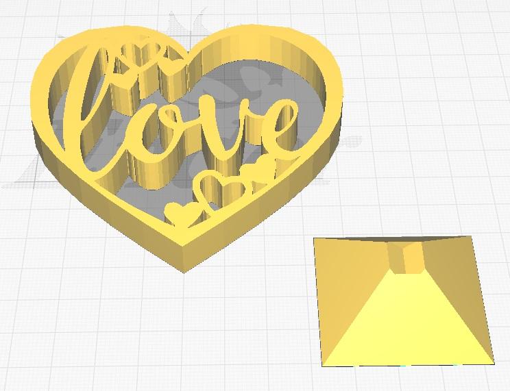 love heart with stand 3d model