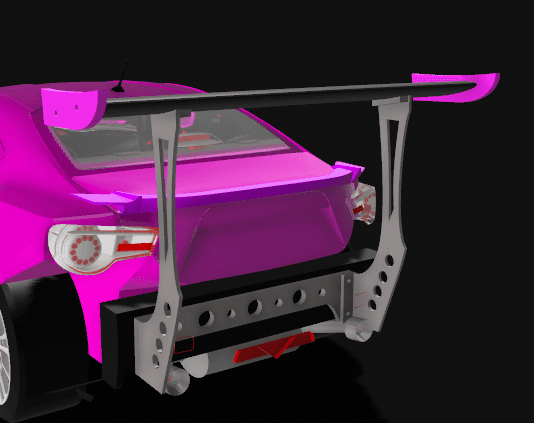 RC DRIFT CAR 1:10 GT WING ROCKET BUNNY REAR SPOILER  3d model