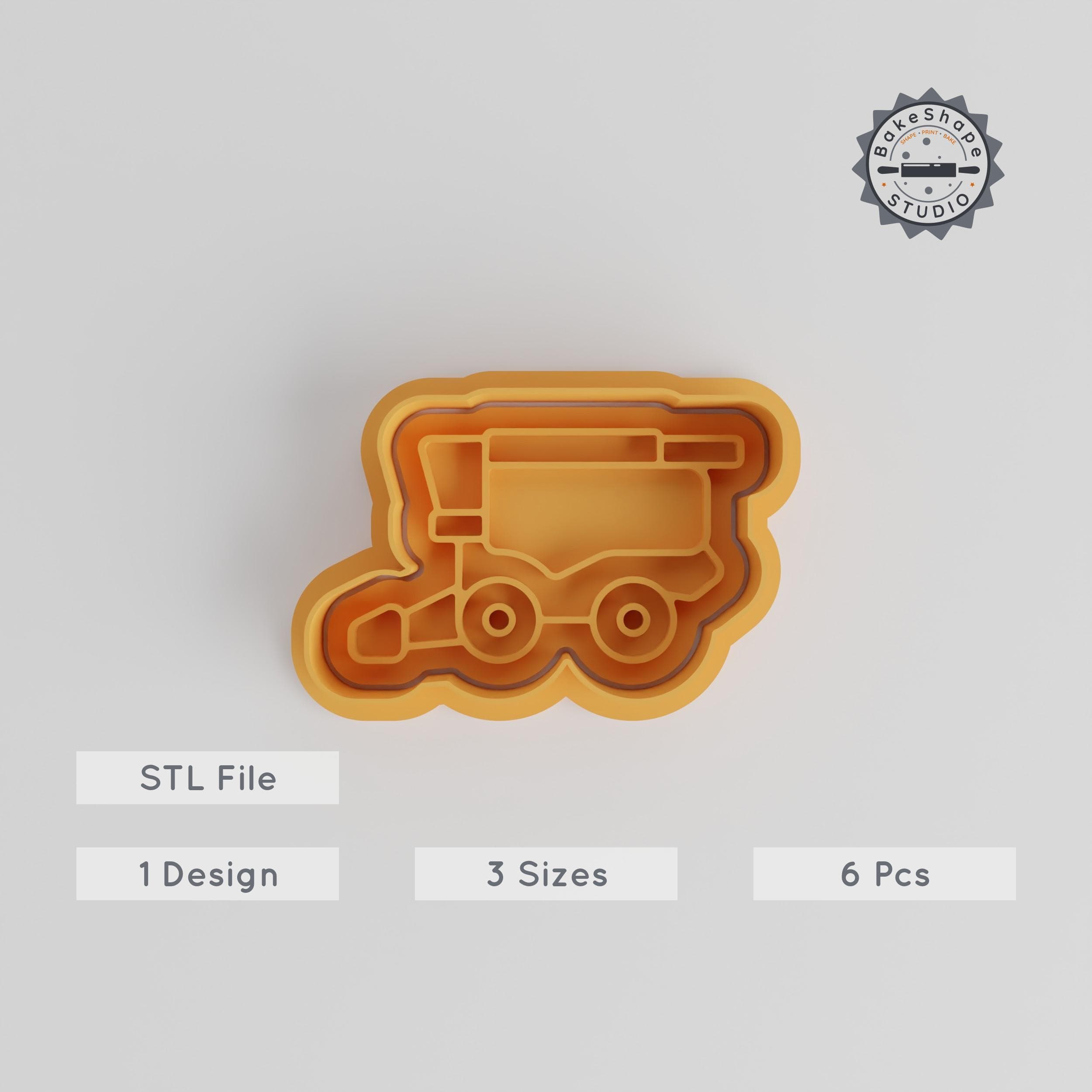 Combine Harvester Cookie Cutter & Stamp Set, S/M/L Sizes, Perfect for Cookies, Fondant, 6-Piece Farming Vehicle Shape Collection PRODUCT_3208 3d model