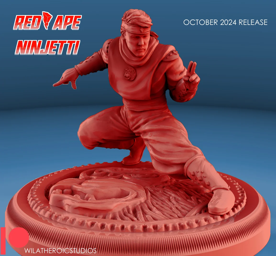 Red Ninjetti Ranger Statue 3d model